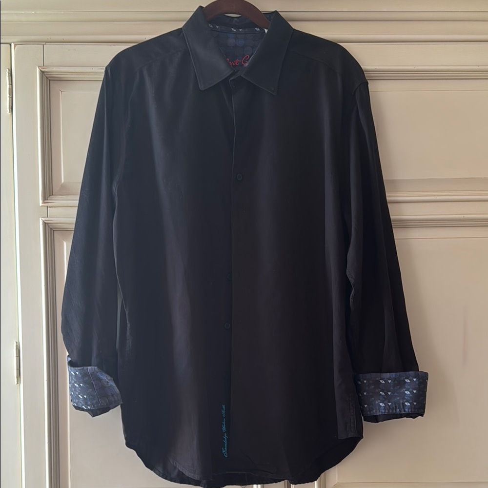 Robert Graham Black Casual Button Down Shirt Relaxed Fit